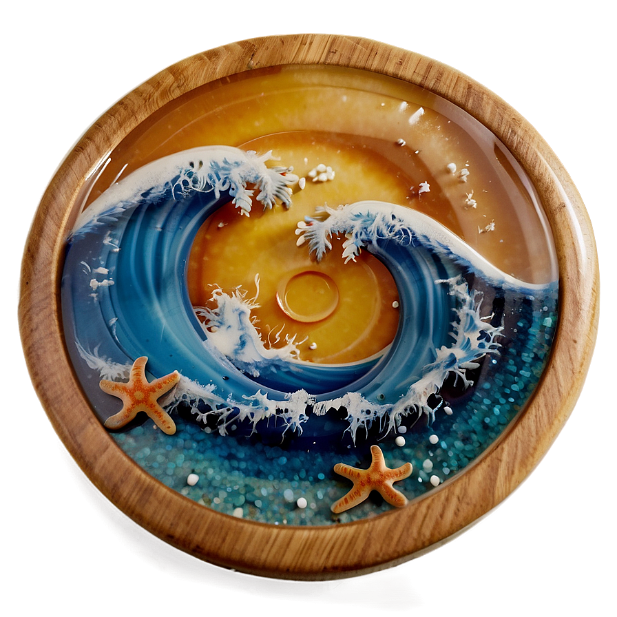 Ocean Resin Coaster Png Awp