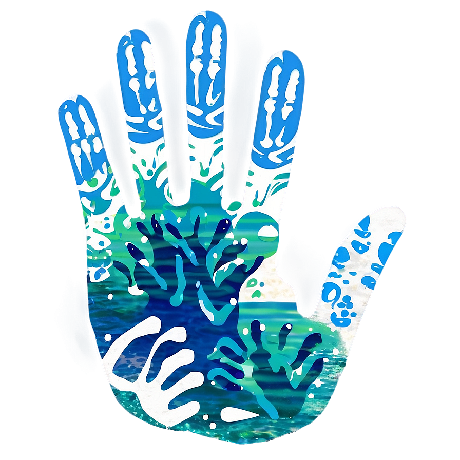 Ocean Themed Handprint Png 06212024