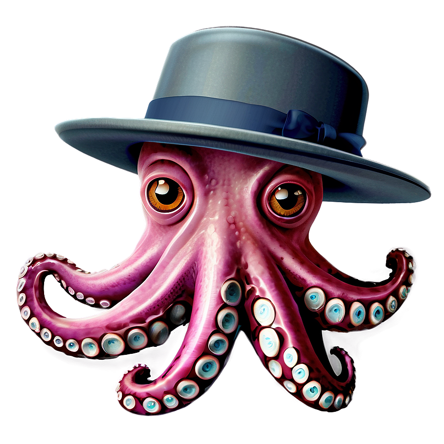 Octopus With Hat Png Fom76