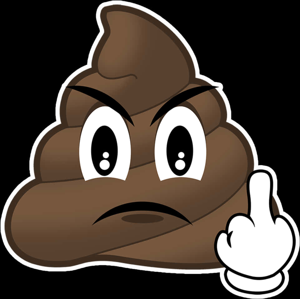 Offensive Emoji_ Poop Character_ Flipping Off