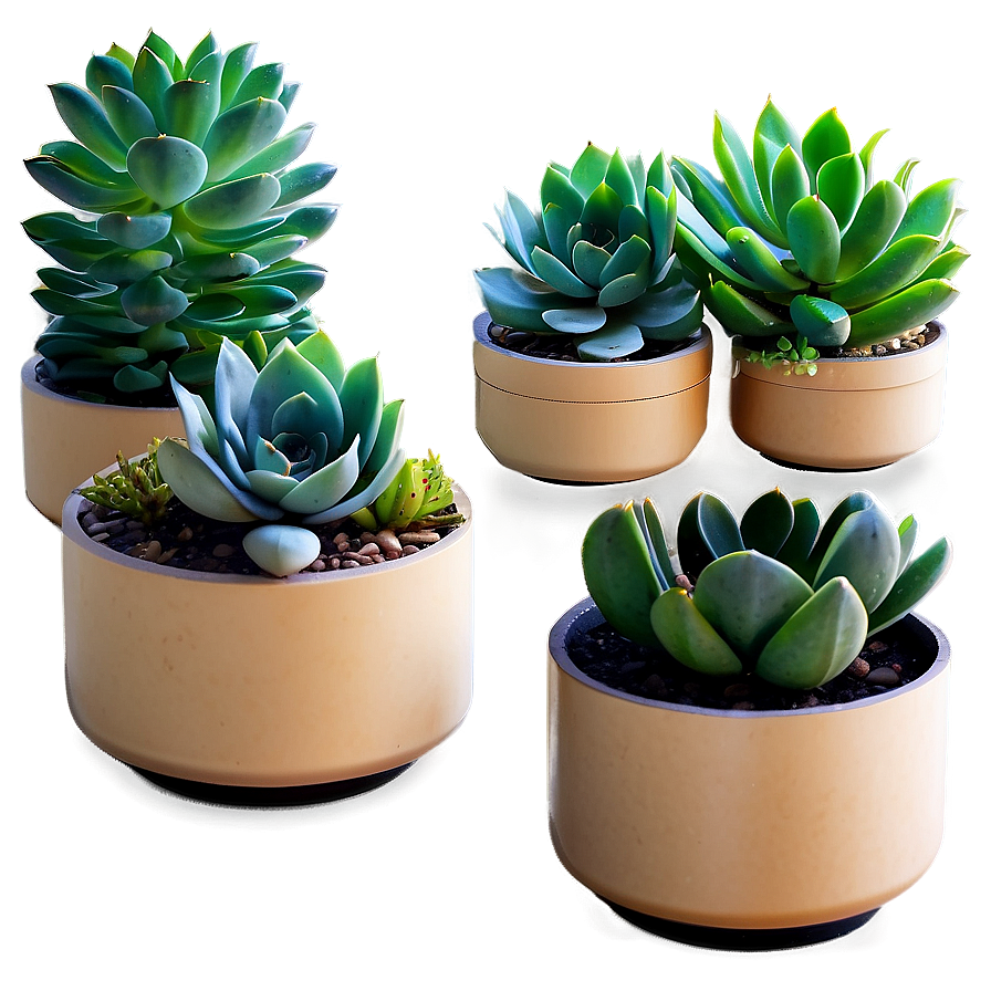 Office Desk Succulents Png 36