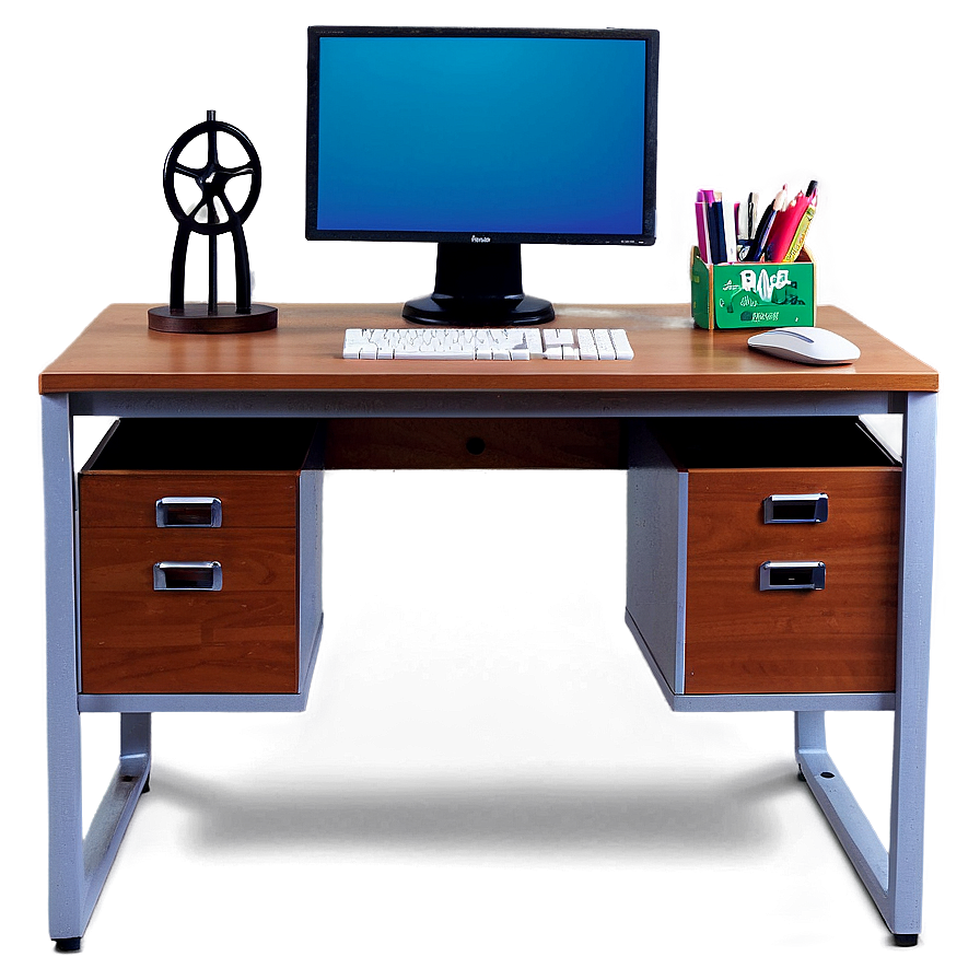 Office Desk With Monitor Stand Png Qjn