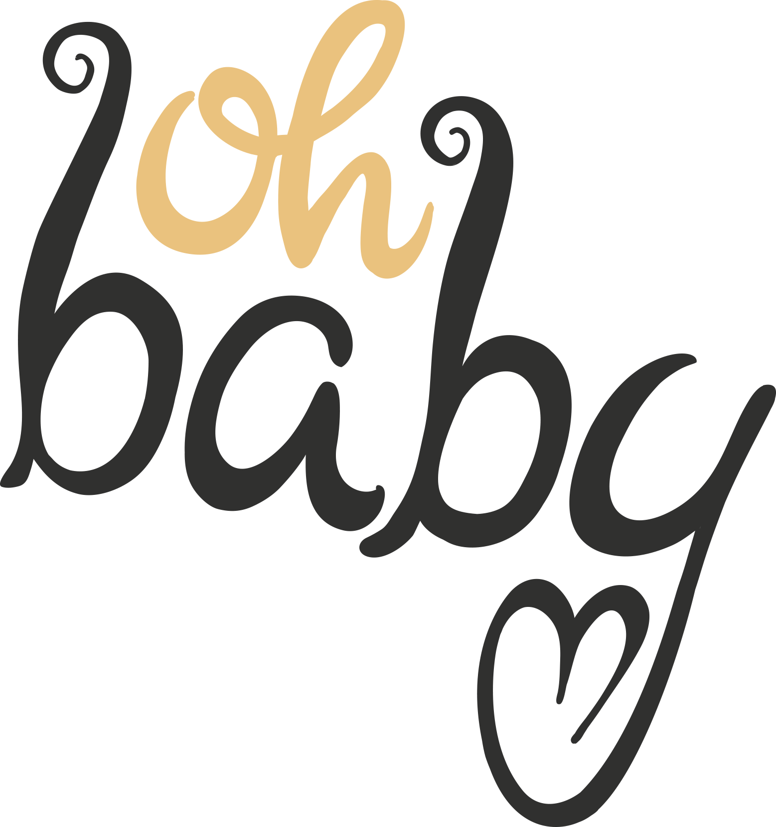 Oh Baby Calligraphy Graphic