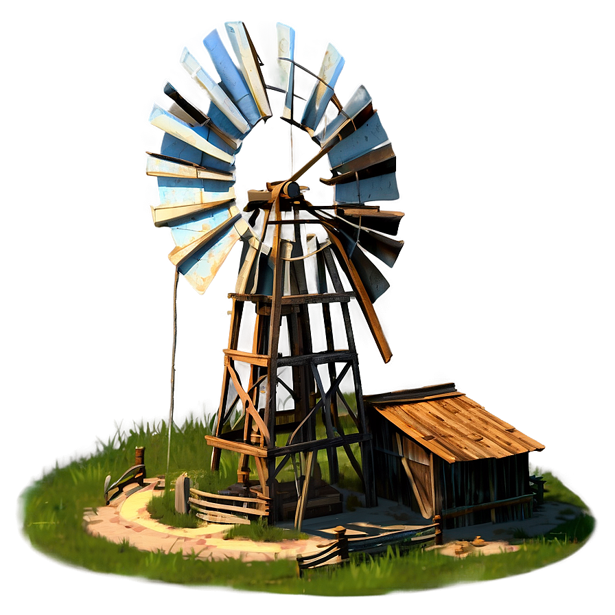 Old Farm Windmill Png 05242024