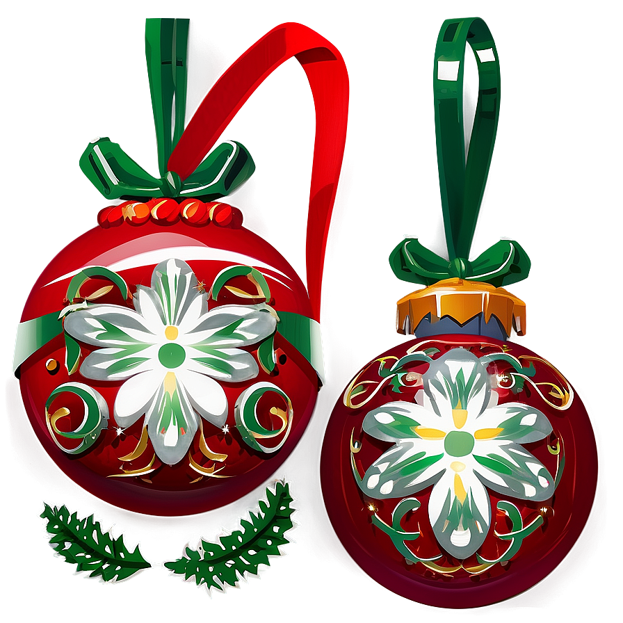 Old-fashioned Christmas Ornaments Png 06252024