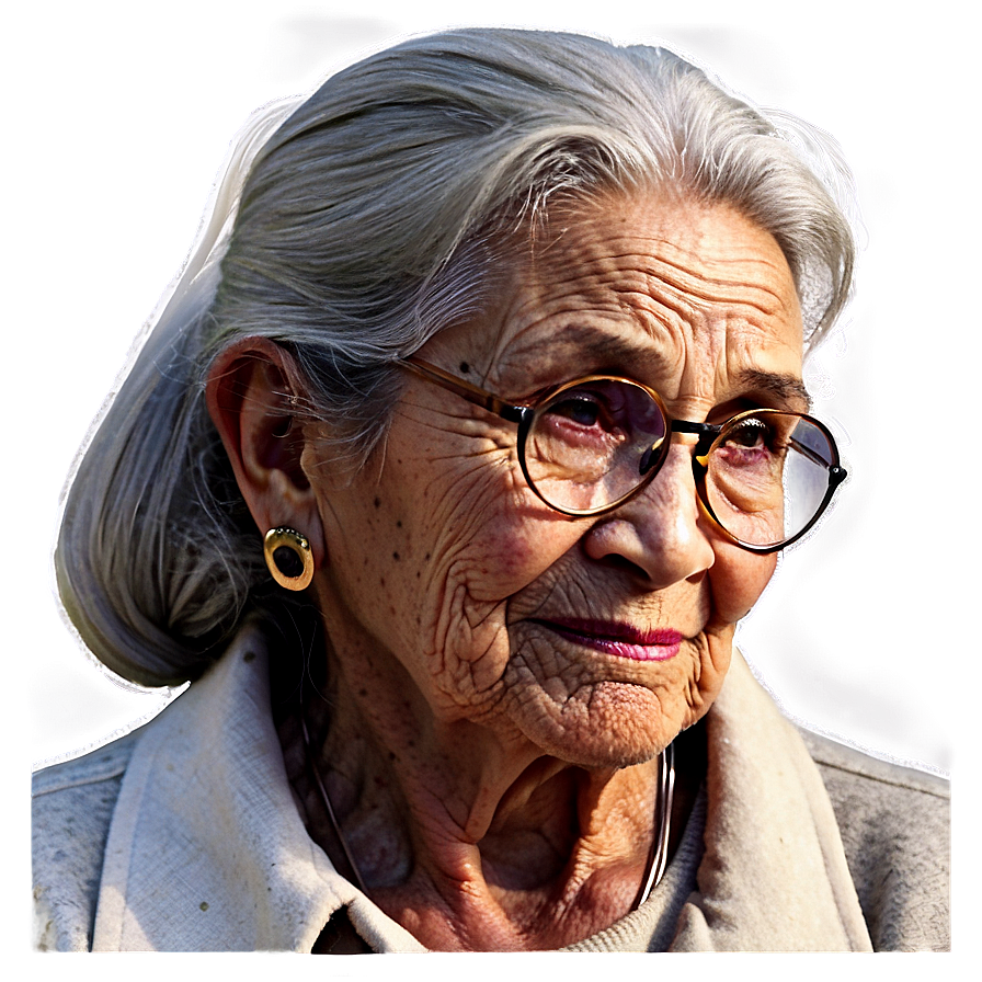 Old Lady Portrait Art Png 24