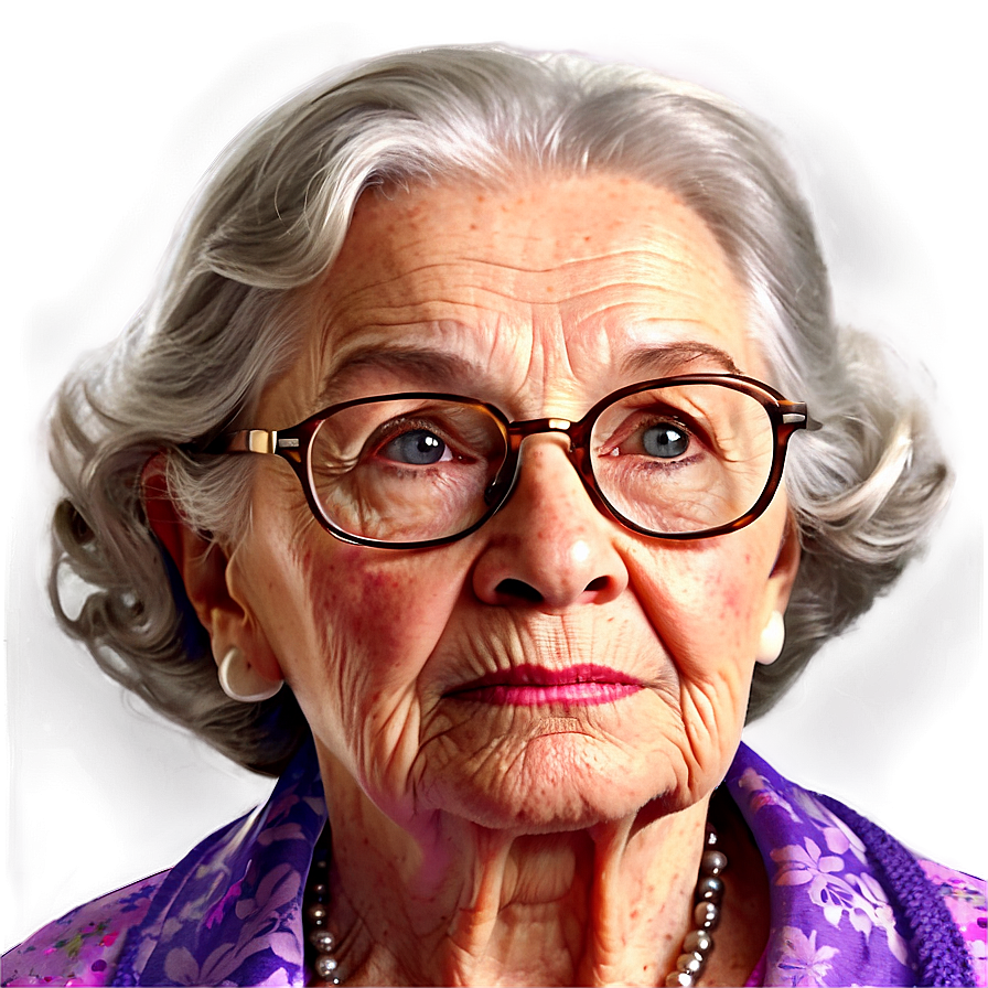 Old Lady Portrait Art Png Opi