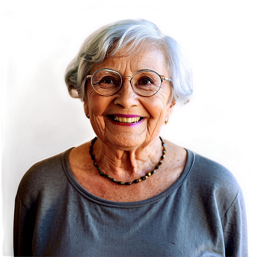 Old Lady Smiling Portrait Png Mal