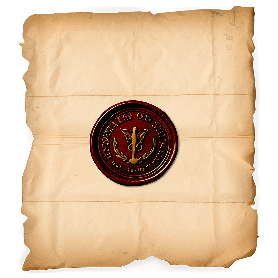 Old Paper With Wax Seal Png Dhr84