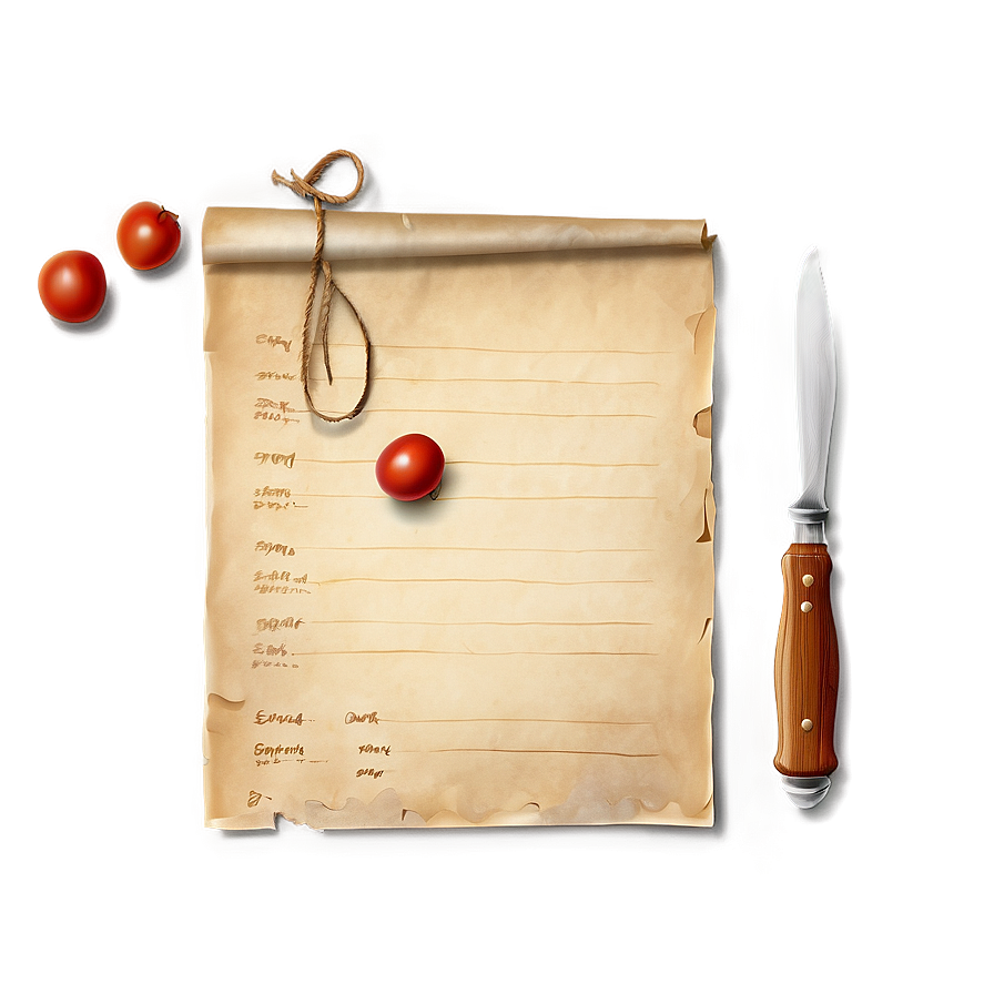 Old Recipe Paper Png Pyb36