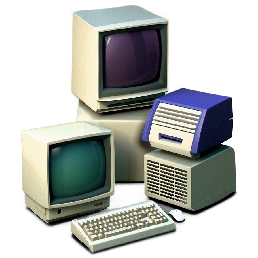 Old School 90s Computer Setup Png Igd65