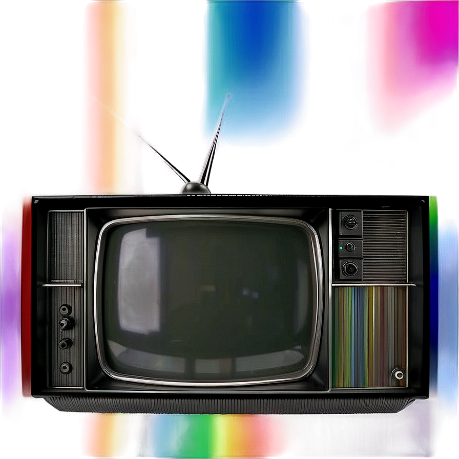 Old Tv Set With Color Bars Png 85