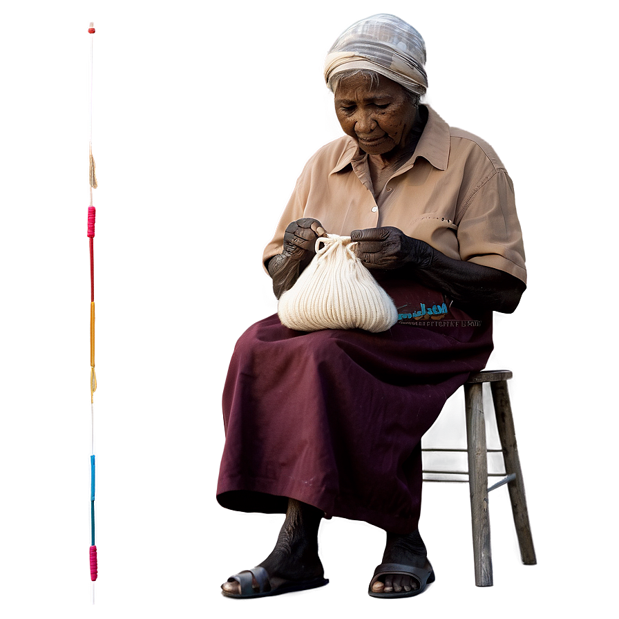 Old Woman Knitting Png 06202024