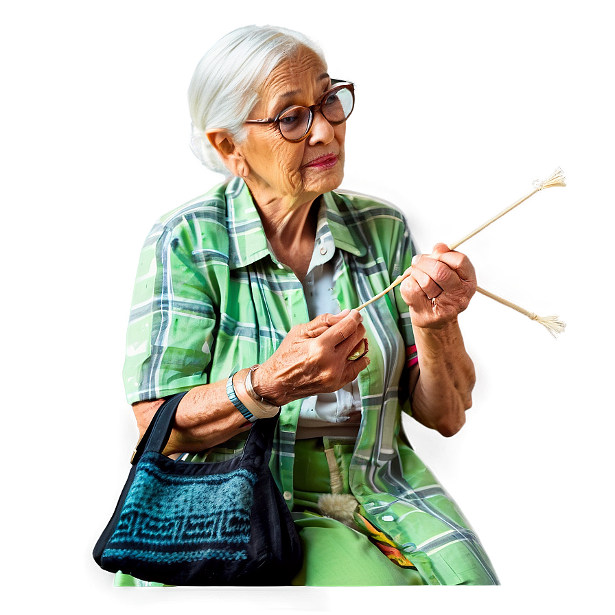 Old Woman Knitting Png 29