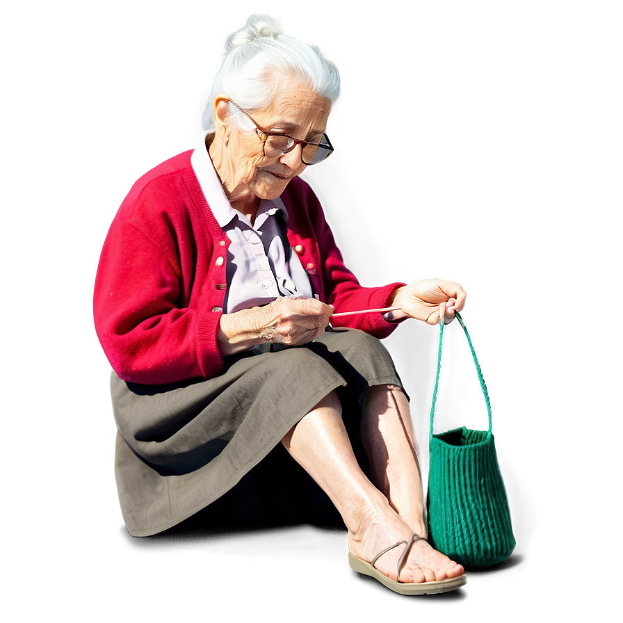 Old Woman Knitting Png Amy60