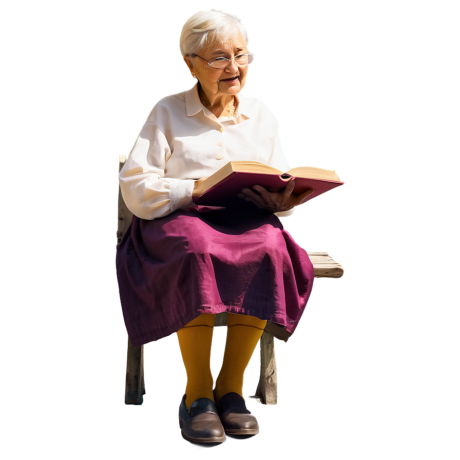 Old Woman With Book Png 06202024