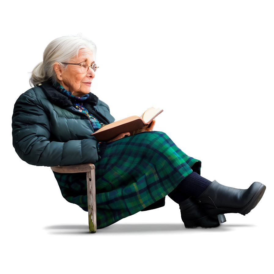 Old Woman With Book Png Itk55