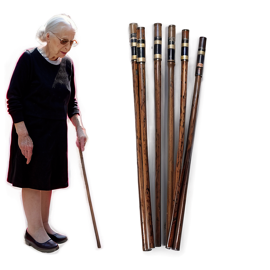 Old Woman With Cane Graphic Png 77