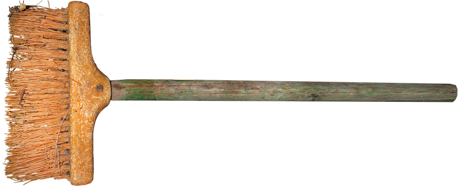 Old Wooden Broom Isolated