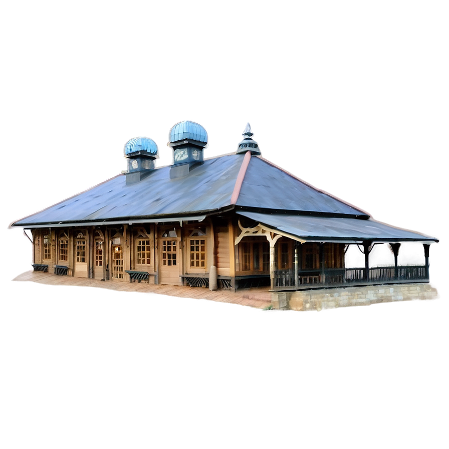 Old Wooden Train Station Png 8