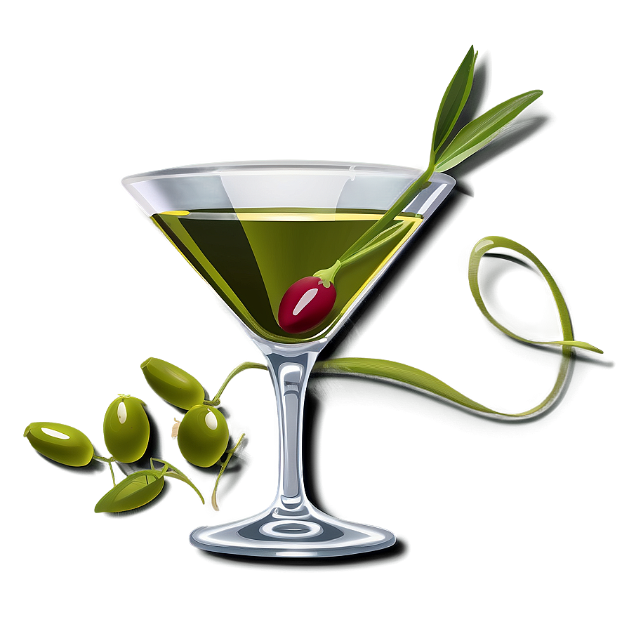 Olive Garnished Martini Png 05242024