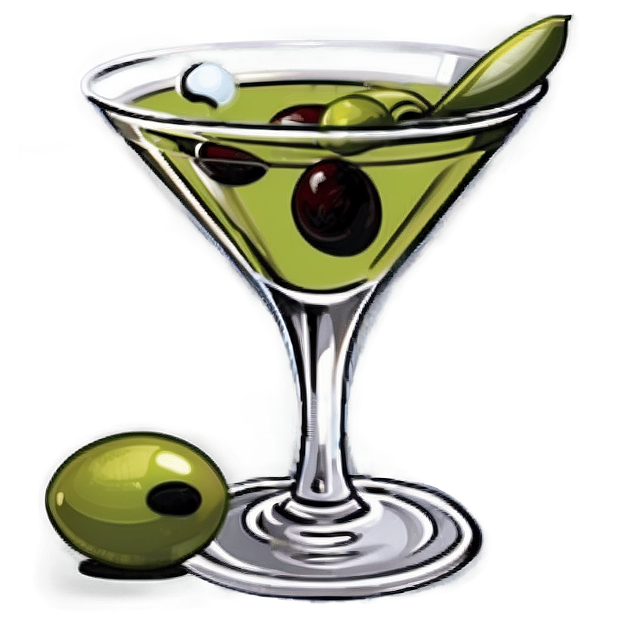 Olive Garnished Martini Png Phj67