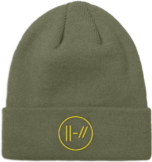 Olive Green Beanie Twenty One Pilots Logo