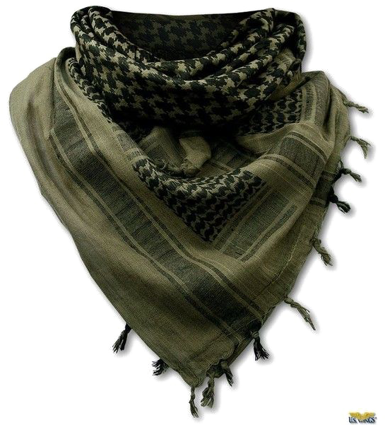 Olive Green Houndstooth Scarf