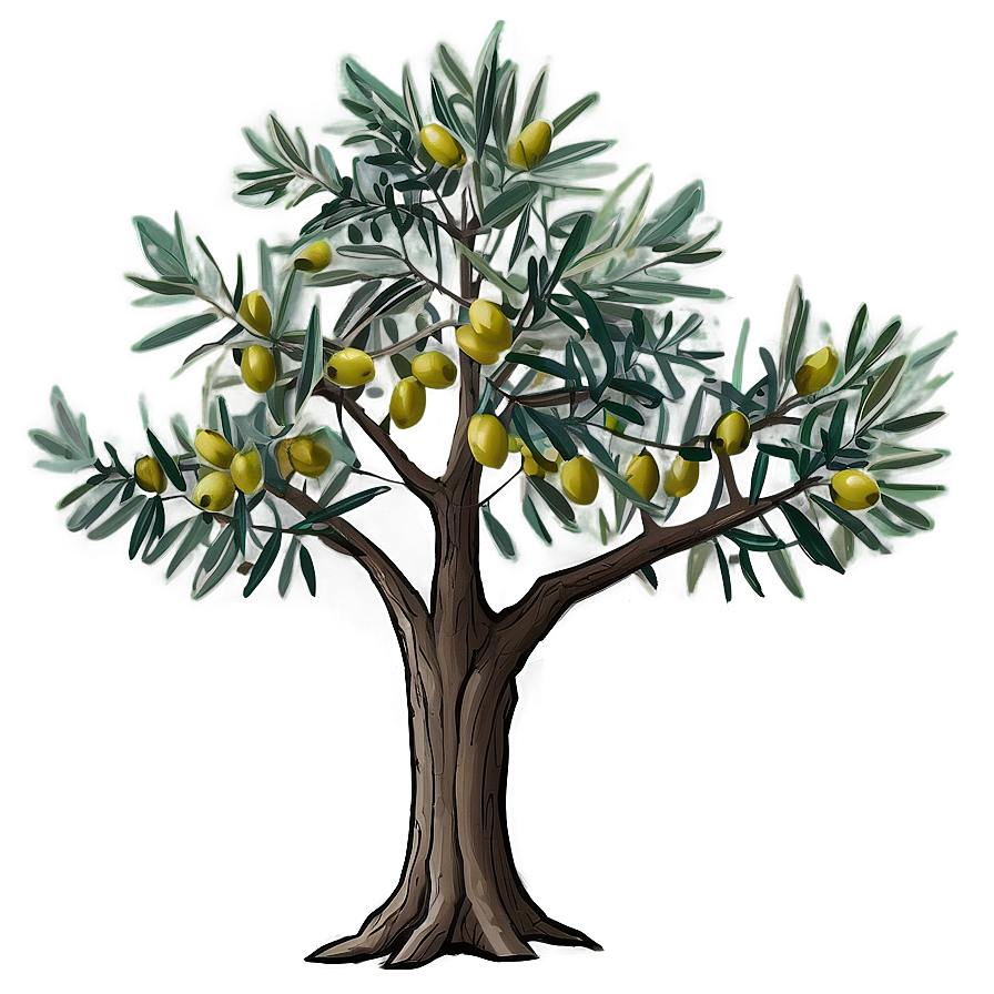 Olive Tree Drawing Png 06122024