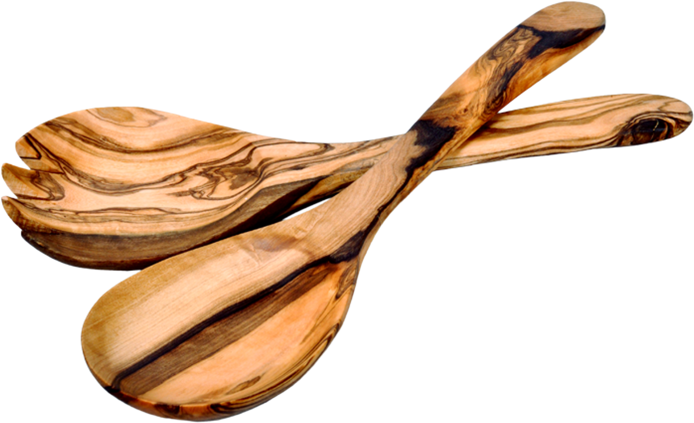 Olive Wood Spoons Crossed