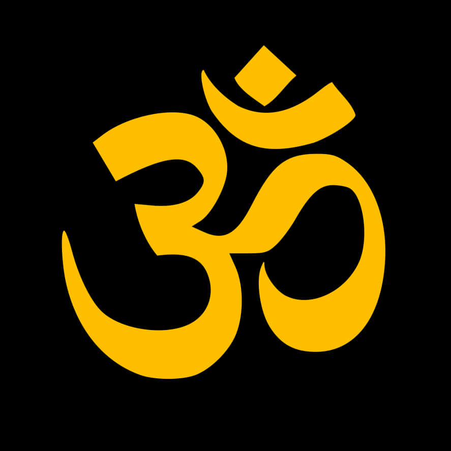 Om Symbol Yellowon Black