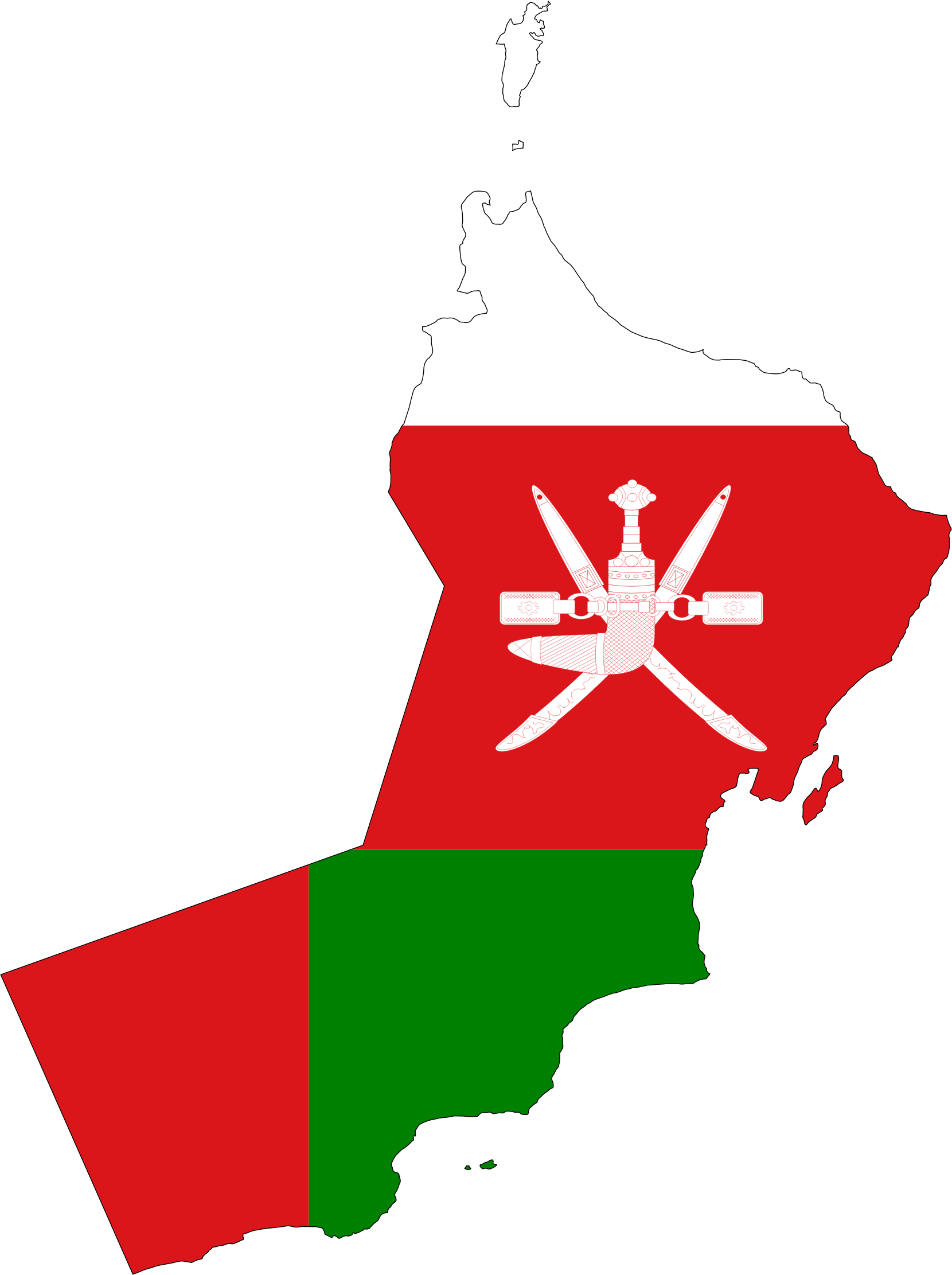 Oman Mapwith Flag Overlay