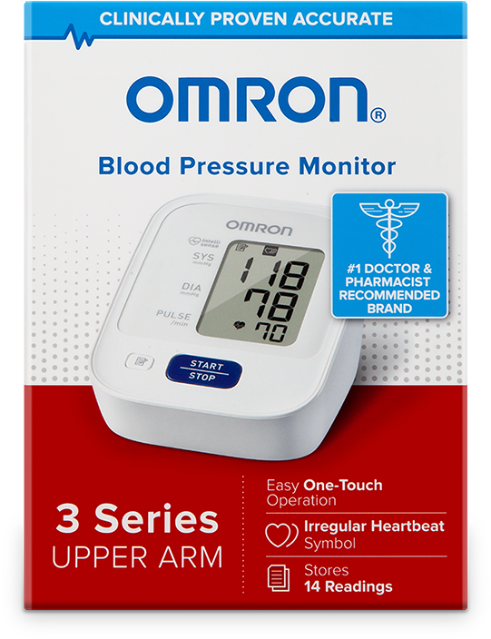 Omron3 Series Upper Arm Blood Pressure Monitor Packaging