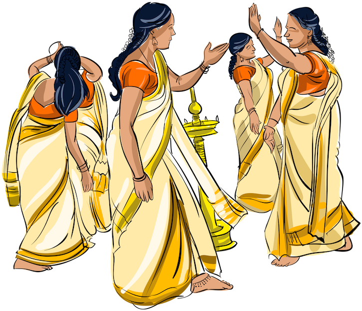 Onam_ Festival_ Women_in_ Traditional_ Attire