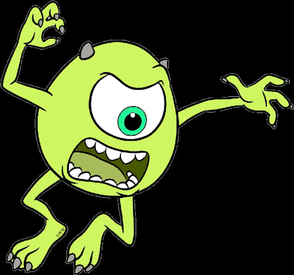 One Eyed Green Monster Cartoon