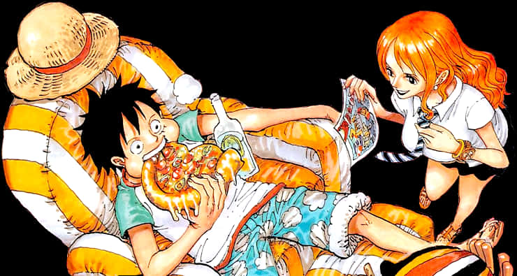 One Piece Luffy Nami Relaxing