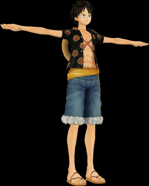 One Piece Luffy Stretching Arms
