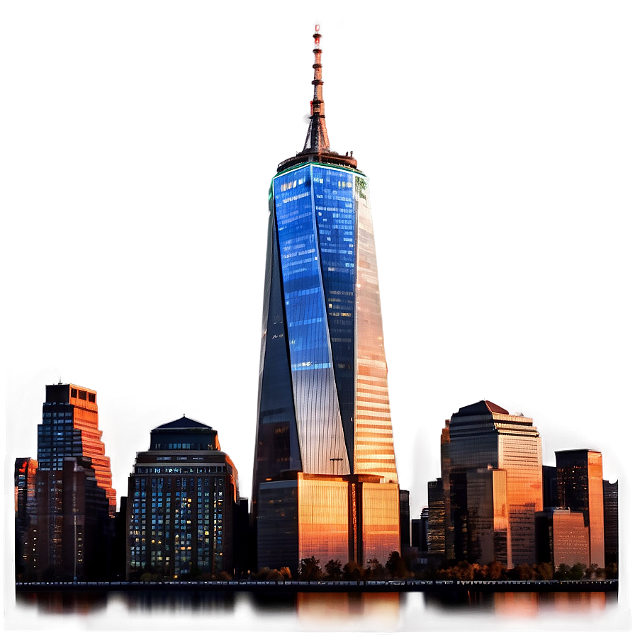 One World Trade Center Glowing Night Png 06252024