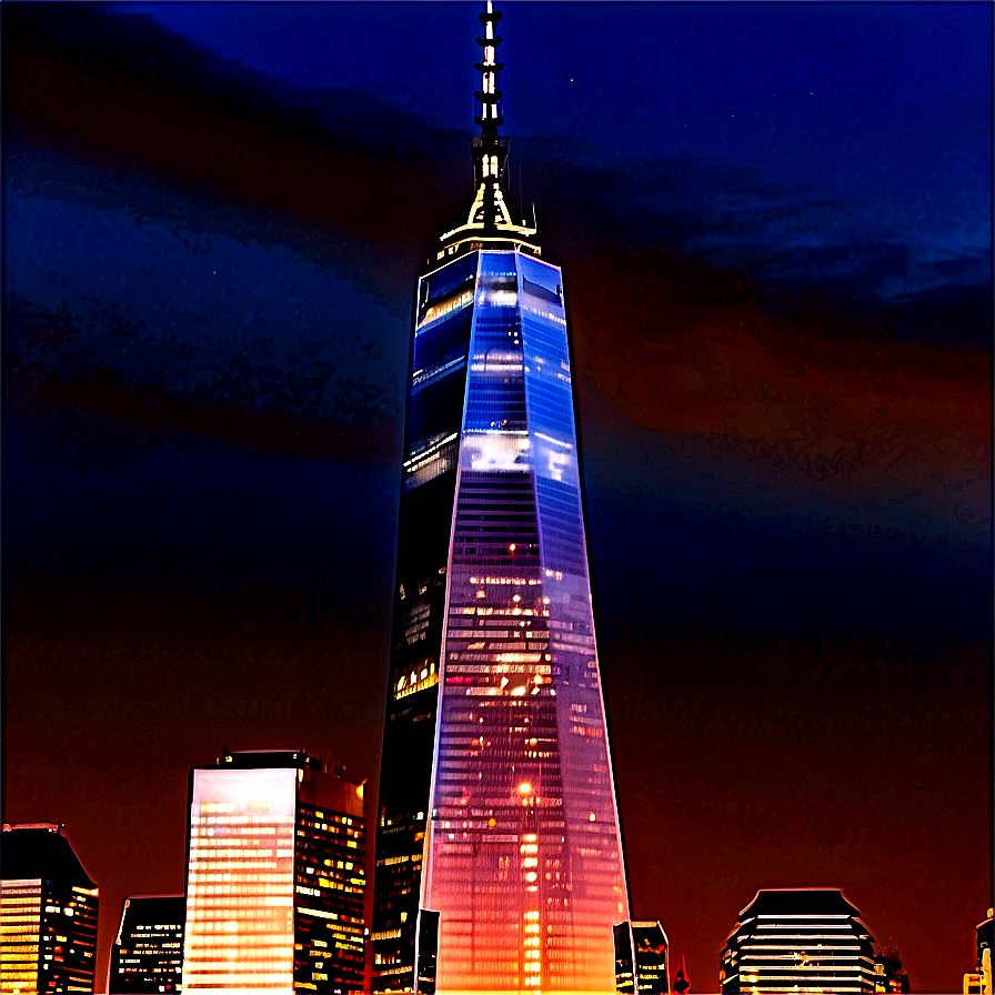 One World Trade Center Lit Up Png Pme45