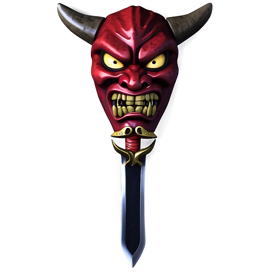 Oni Mask And Swords Png 6