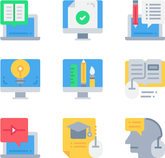 Online Education Icons Set