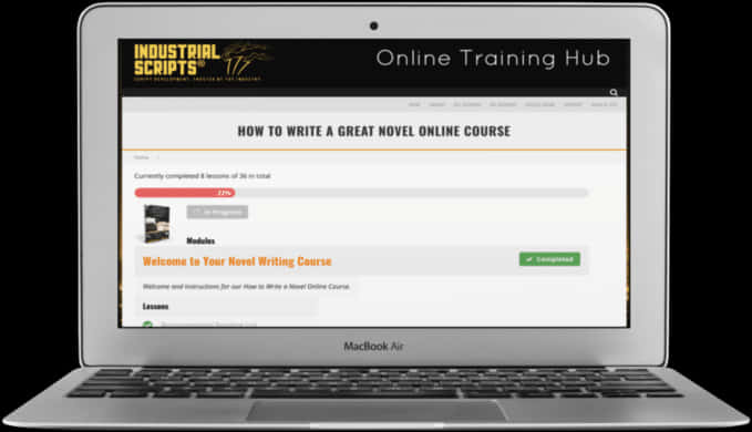 Online Novel Writing Course Screen