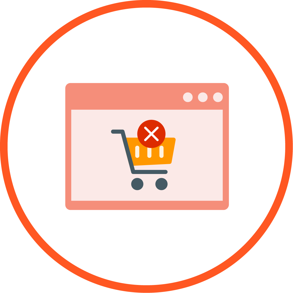 Online Shopping Cart Error Icon