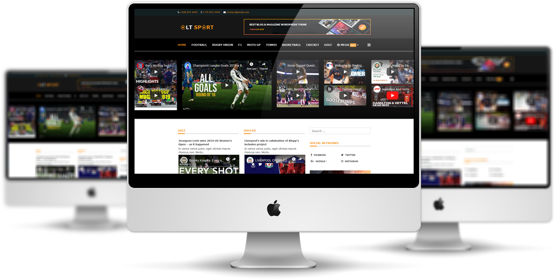 Online Sports Store Website Display