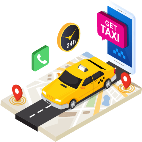 Online Taxi Booking Concept