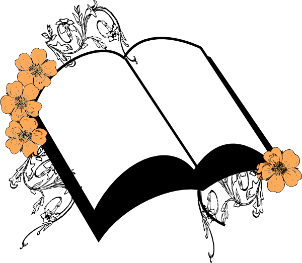 Open Biblewith Flowers Clipart