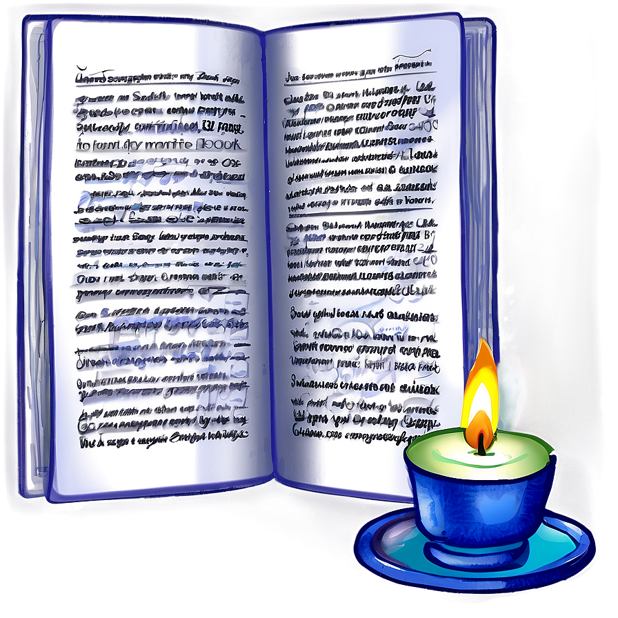 Open Book And Candle Png 78