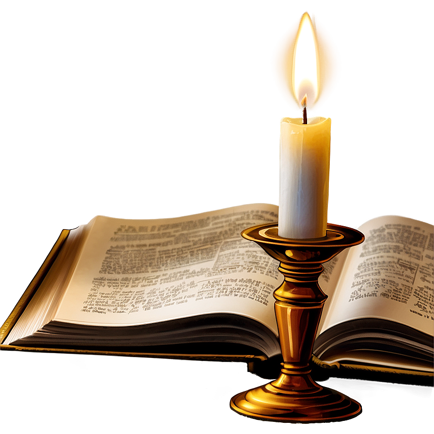 Open Book And Candle Png Dyc33