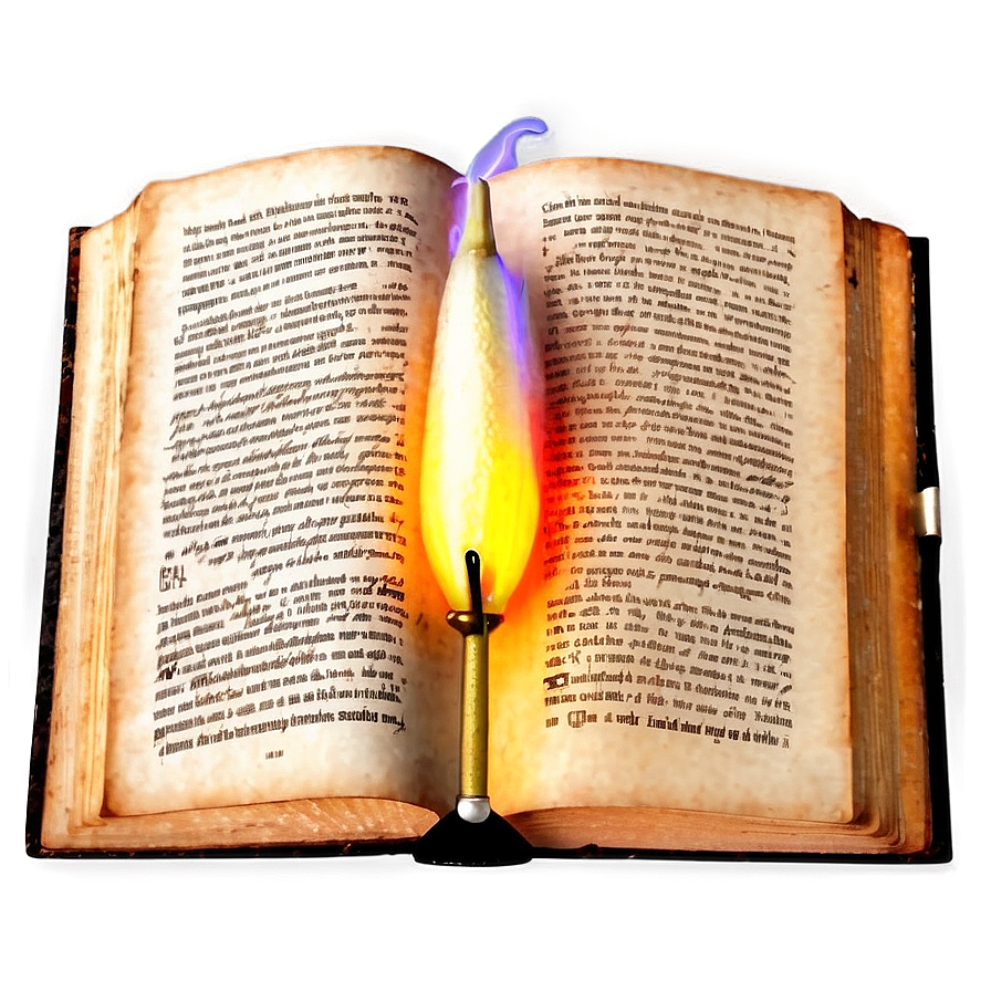 Open Book And Candle Png Hky52