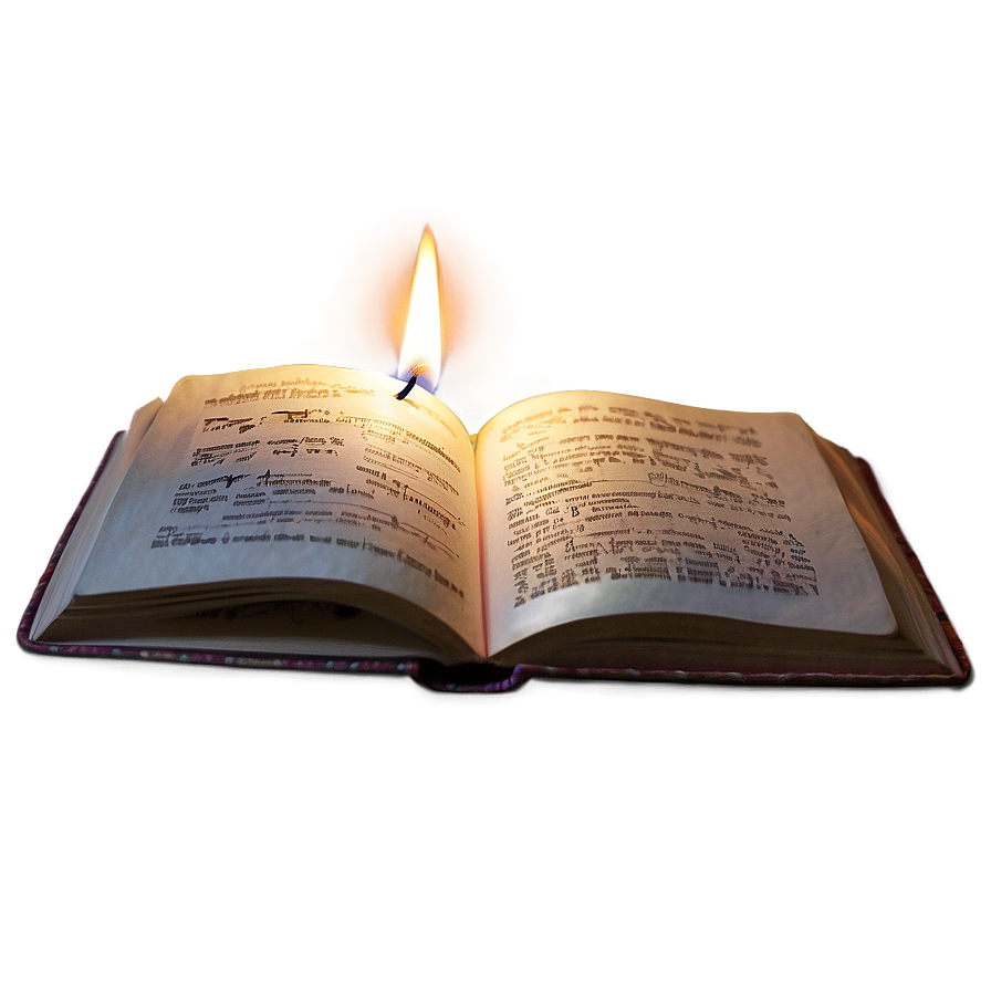 Open Book And Candle Png Tia59